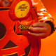 Reese's Secret Stash Trick-or-Treat bag with peanut butter cup being slipped into eye hole